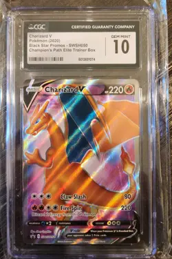 2020 Pokemon Champion's Path ETB Promo Charizard V SWSH050 - CGC GEM MINT 10 - Image 1