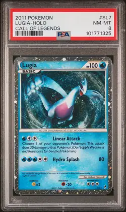 2011 POKEMON CALL OF LEGENDS #SL7 LUGIA-HOLO PSA 8 - Image 1