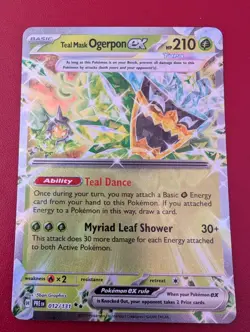 Pokemon TCG Teal Mask Ogerpon ex Prismatic Evolutions 012/131 Double Rare NM - Image 1