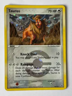 Pokemon TCG Tauros Reverse Holo (16/112) EX Fire Red & Leaf Green 2004 - NM - Image 1