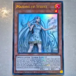 YUGIOH Maiden of White (25LP-EN018) Ultra Rare Emblazoned Stamped Limited Ed NM - Image 1