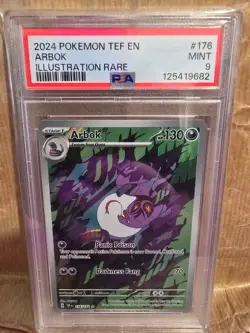 Pokemon TCG Arbok Card 176/162 Temporal Forces Illustration Rare Mint 9 PSA - Image 1