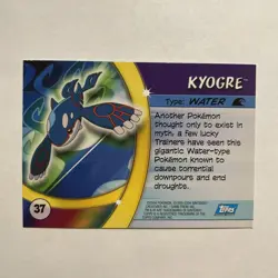Kyogre Pokemon Advanced Challenge Topps TCG Card 2004 #37 - Image 2