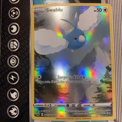 Pokemon TCG Swablu Crown Zenith: Galarian Gallery Holo Ultra Rare Card GG27/GG70 - Image 1