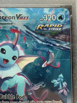 Pokemon Vaporeon VMAX Premium Coll. Full Alt Art Promo SWSH182 Black Star PSA 1 - Image 4