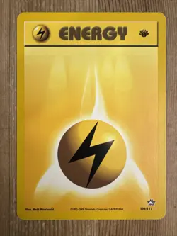 Lightning Energy 1st Edition 109/111 Neo Genesis Pokemon TCG Card MP 2000 - Image 1