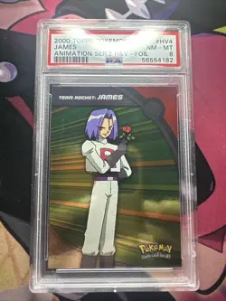 2000 Topps Pokemon #HV4 James Foil Animation Series 2 PSA 8. POP 7 - Image 1