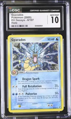 2005 Pokemon EX Deoxys Gyarados Holo 8/107 CGC 10 Gem Mint - Image 1