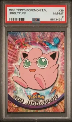 1999 Topps Pokemon Tv Jigglypuff #39 PSA8 - Image 1