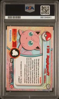 1999 Topps Pokemon Tv Jigglypuff #39 PSA8 - Image 2
