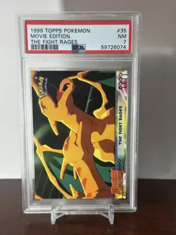 1999 Topps Pokemon the Fight Rages First Movie Edition #35 Psa 7 Blue Logo - Image 1