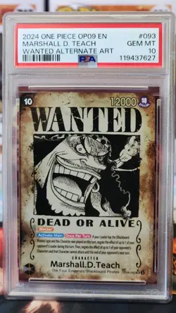 Marshall D. Teach OP09-093 SR - Emperors In The New World - One Piece Eng PSA 10 - Image 1