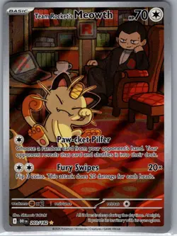 Team Rocket's Meowth 203/182 SV10: Destined Rivals - Pokemon Card - NM - Image 1