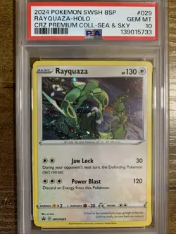 2024 POKEMON SWSH BLACK STAR PROMO #029 RAYQUAZA-HOLO PSA 10 - Image 1