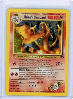 Pokemon TCG Blaine's Charizard Gym Challenge 2 Holo Unlimited Rare LP/MP - Image 1