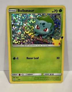 Pokemon TCG Bulbasaur 1/25 Holo 25th Anniversary McDonald’s Promo LP/NM - Image 1