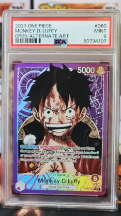 Monkey D.Luffy OP05-060 L Alt - Awakening of the New Era - One Piece Eng PSA 9 - Image 1
