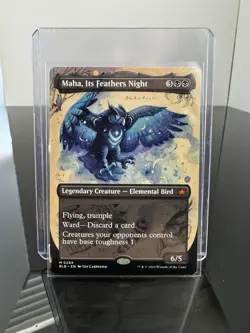 Maha, Its Feathers Night (Borderless) Bloomburrow Regular - Image 1