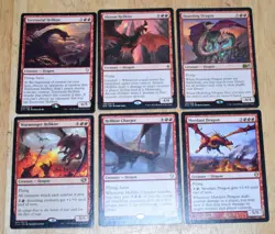 MTG 6x Rare Dragons Territorial Hellkite, Akoum, Warmonger, Charger, Hoarding - Image 1