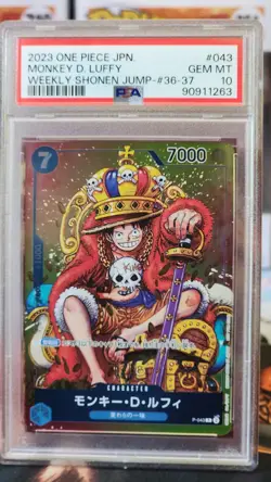 Monkey D. Luffy P-043 - Weekly Shonen Jump #36-37 Promo - One Piece Jap PSA 10 - Image 1