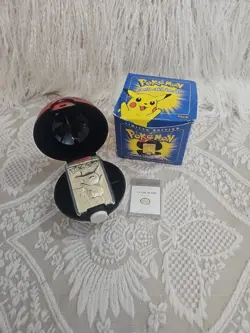 Vintage Pokemon Burger King 23k Gold Plated Trading Card PIKACHU In Blue Box - Image 1