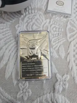 Vintage Pokemon Burger King 23k Gold Plated Trading Card PIKACHU In Blue Box - Image 4