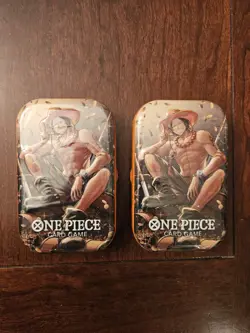 One Piece Card Game Tin Pack Set Vol. 2 Lot of 2 Sealed Mini Tins Promo Included - Image 1