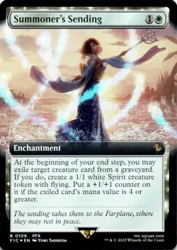Summoner's Sending FOIL EXTENDED ART Commander: Final Fantasy Magic MTG NM - Image 1