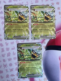 Pokemon TCG Prismatic evolutions Teal Mask Ogerpon EX Card 021/131 x 3 Playset - Image 1