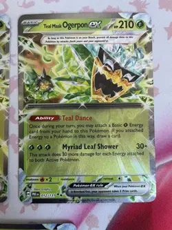 Pokemon TCG Prismatic evolutions Teal Mask Ogerpon EX Card 021/131 x 3 Playset - Image 5