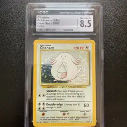 1999 POKEMON BASE SET UNLIMITED #3 CHANSEY-HOLO CGC 8.5 - Image 1
