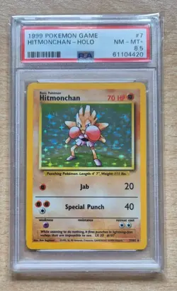 Base Set Hitmonchan (PSA 8.5) 7/102 Pokemon Card WOTC 1999 - Image 1
