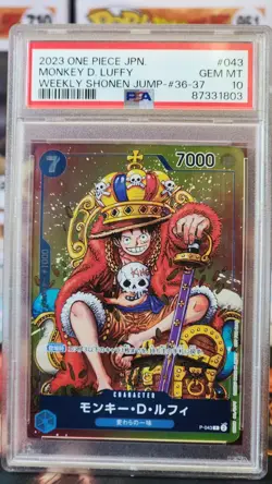 Monkey D. Luffy P-043 - Weekly Shonen Jump #36-37 Promo - One Piece Jap PSA 10 - Image 1
