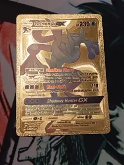 Greninja GX Rainbow Gold Foil Fan Art Card HP 230 - Image 1