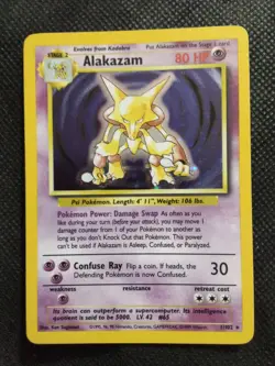 Alakazam Holo Pokemon TCG Base Set 1999 Rare Card 1/102 Ungraded LP+ NM - Image 3