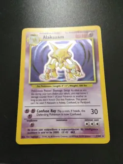Alakazam Holo Pokemon TCG Base Set 1999 Rare Card 1/102 Ungraded LP+ NM - Image 5