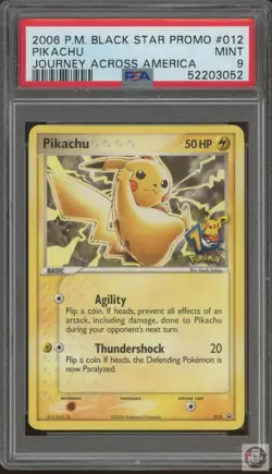 Pikachu 012 Journey Across America Black Star Promos Pokemon PSA 9 - Image 1