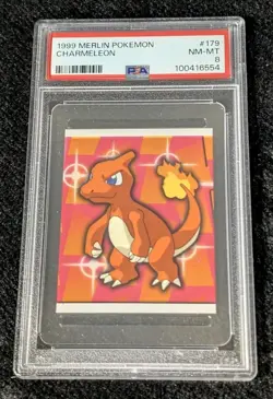 1999 Topps Merlin Pokemon Sticker #179 Charmeleon PSA 8 NM-Mint - Image 1