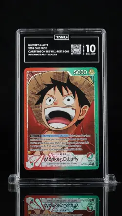 2025 ONE PIECE OP13-CARRYING ON HIS WILL ALTERNATE ART MONKEY D. LUFFY TAG 10 - Image 1