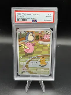 Pokemon TCG Chansey Illustration Twilight Masquerade Card 187/167 PSA 10 Gem MT - Image 1