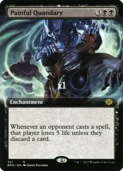 MTG Borderless The Brothers' War BRO Painful Quandary MINT - Image 1