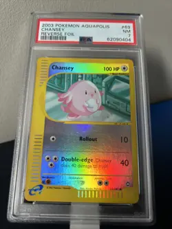 2003 POKEMON AQUAPOLIS #69 CHANSEY - REVERSE HOLO PSA 7 - Image 1