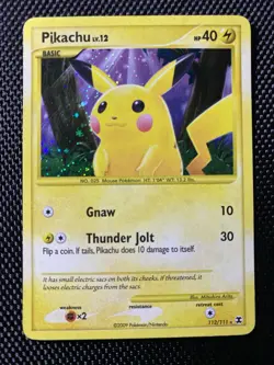 Pikachu 112/111 + Holo Bleed Rising Rivals Secret Rare Holo Pokemon TCG Lp+ - Image 1