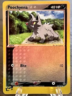 Poochyena 63/109 Ex Ruby and Sapphire Reverse Holo Pokemon TCG LP - Image 1