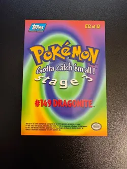 1999 Pokemon Topps Dragonite E12 Movie Edition - Image 2