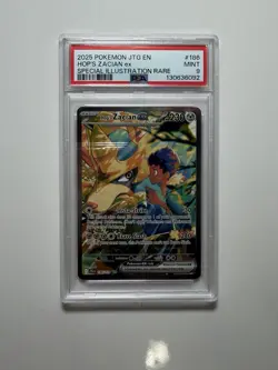 PSA 9 MINT POKEMON JTG EN-JOURNEY TOGETHER #186 HOP'S ZACIAN EX - Image 1