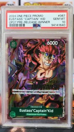 Eustass "Captain" Kid P-067 - OP07 Pre Release Winner - One Piece Eng PSA 10 - Image 1