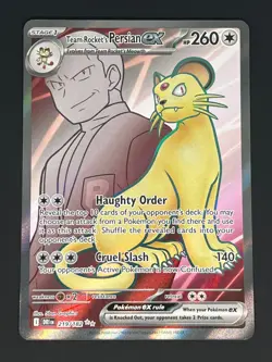 Team Rocket's Persian ex 219/182 SV10 Destined Rivals Full Art Pokemon Card TCG - Image 1