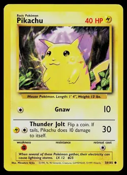 Pokemon Card - Pikachu Base Set 58/102 Common Non Holo - Image 1