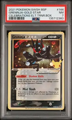 2021 POKEMON SWSH BLACK STAR PROMO 144 GRENINJA-GOLD STAR CELEBRATIONS ETB PSA 7 - Image 1
